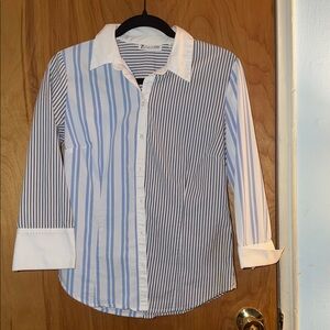 Zara Dual-Striped Blue and White Shirt